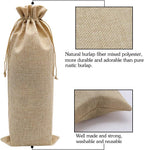 10pcs Burlap Wine Gift Bags for 1.5L Bottles, Large