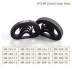 Closed Loop Timing Belt Transmission Belts HTD3M-255-15 Perimeter 225 267 300 324 354 384mm Width 8 9 10 15 17mm 1Pcs(3M-324-15)