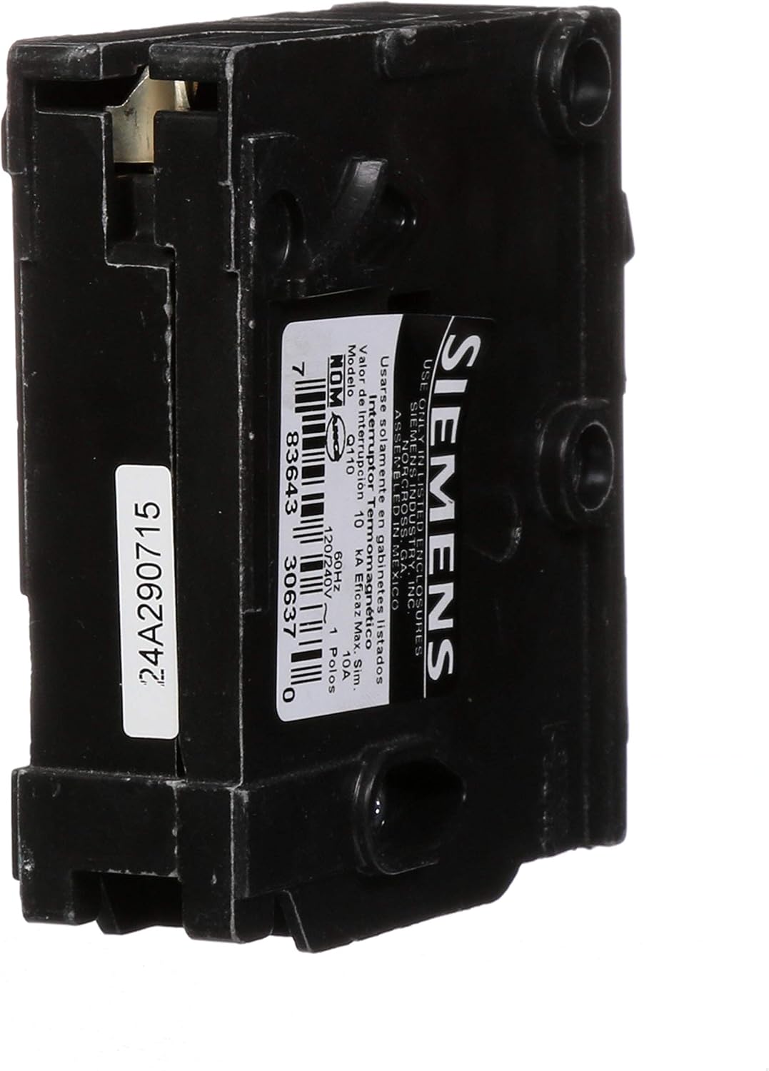 Q110 10-Amp Single Pole Type QP Circuit Breaker