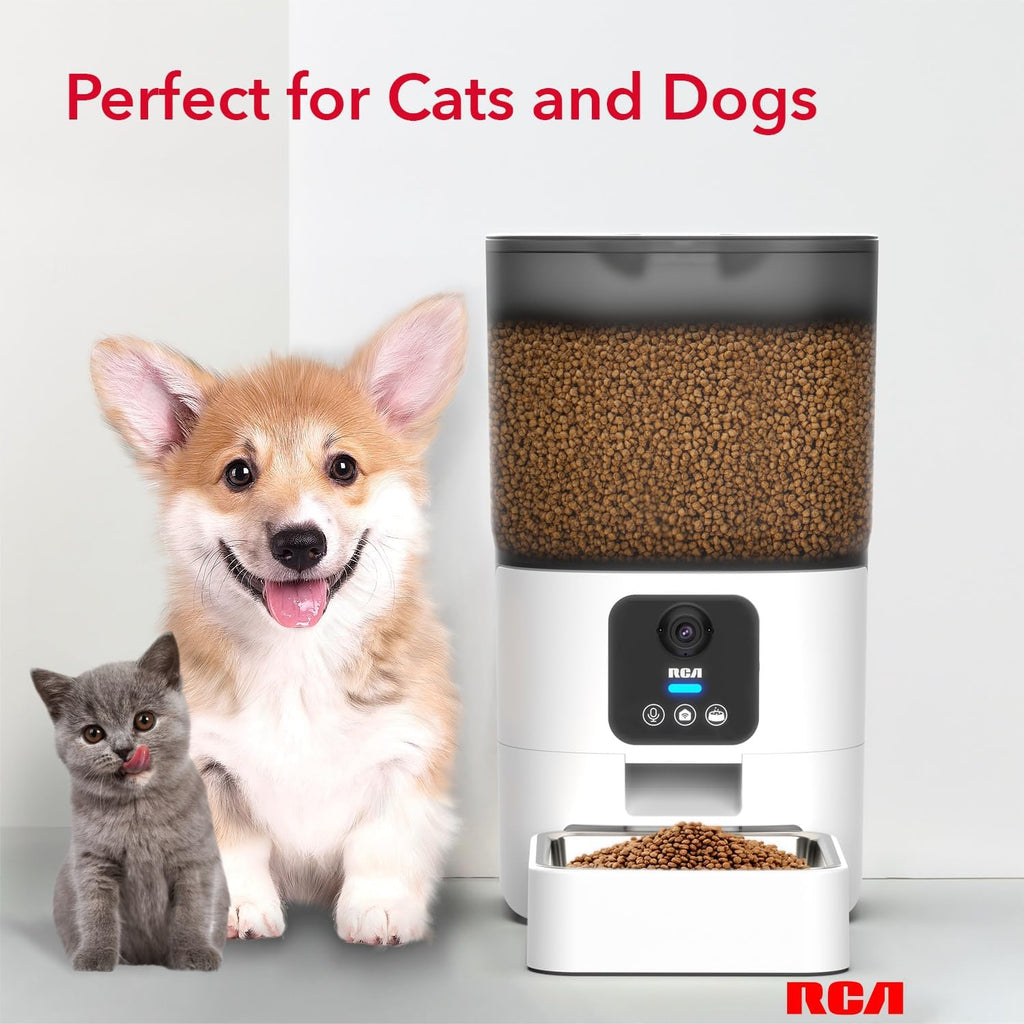 Automatic Cat Feeder with Camera, WiFi Pet Feeder for Dogs, 6L Capacity