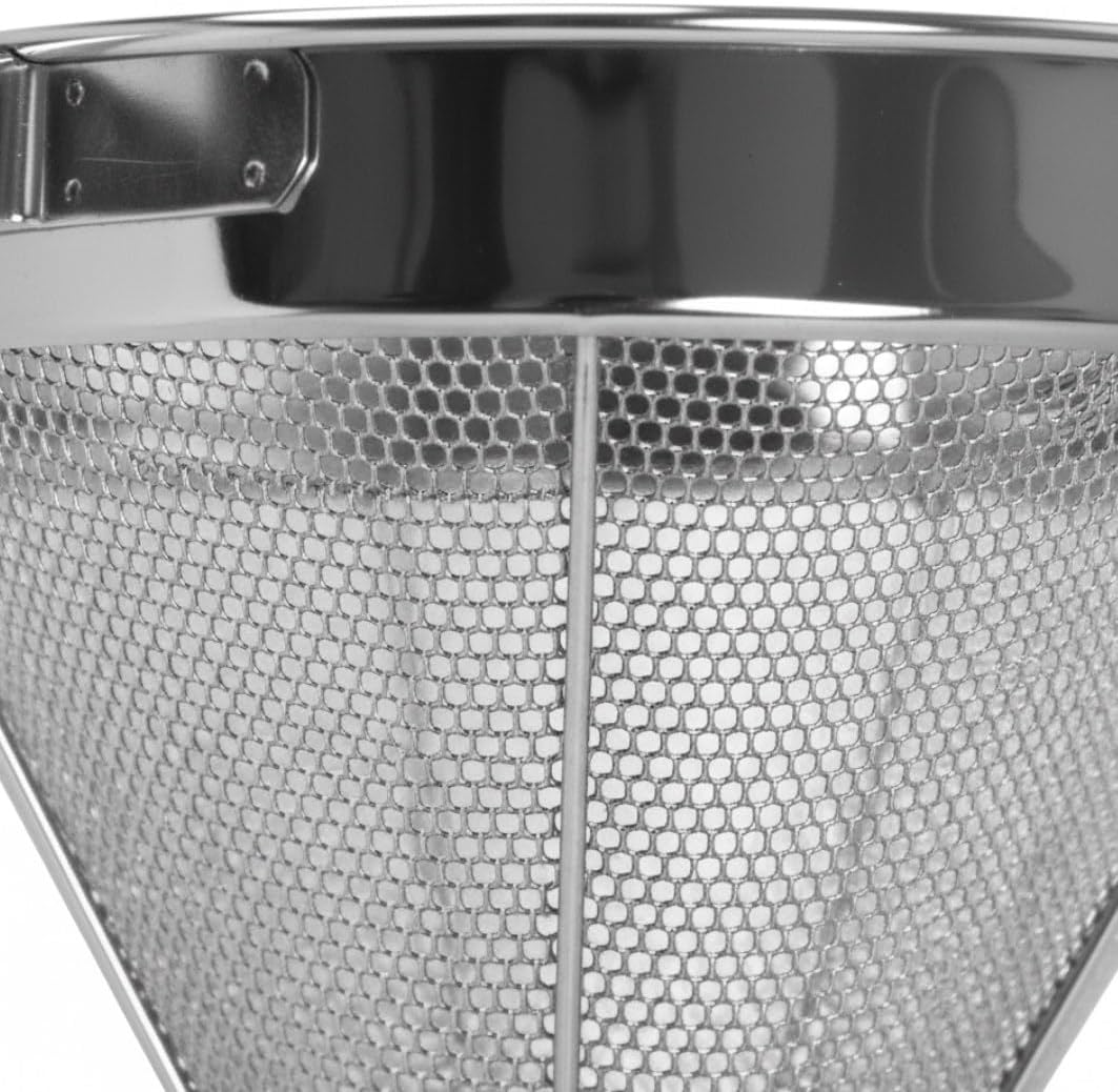 6 Qt 12 Inch Stainless Steel China Cap Strainer Fine Mesh- Cone Strainer for Sauces Juice Seeds Beans Food Strainer
