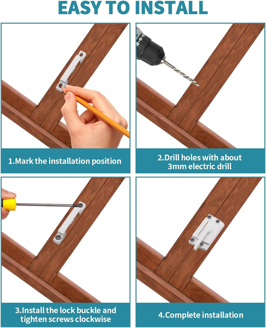 Window Sash Locks, 2 PCS Window Latches Replacement, Window Locks for up and Down Windows, Replacement Window Locks