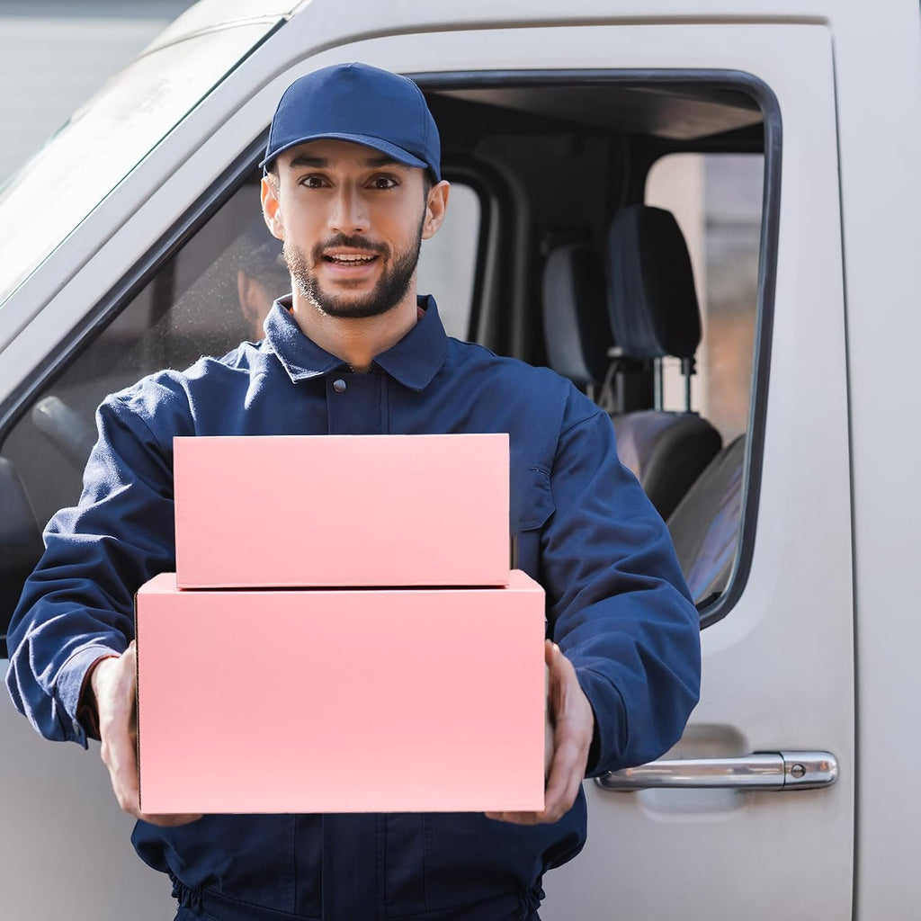 11x6x6 Inches Shipping Boxes Medium, 30 Pack Corrugated Cardboard Boxes, Pink Mailing Boxes for Small Business Packaging