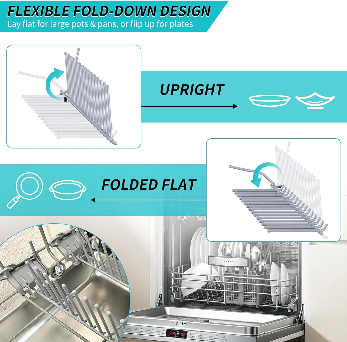 00645101 Dishwasher Flip Tine Row for Bosch SHEM78WH5N SHX9PT75UC