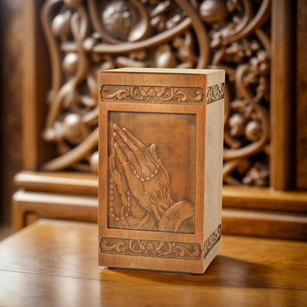 Wooden urn Human Ashes Cremation Adult Box Funeral Burial Male Casket Decorative Memorial funerary Men Large 250LBS