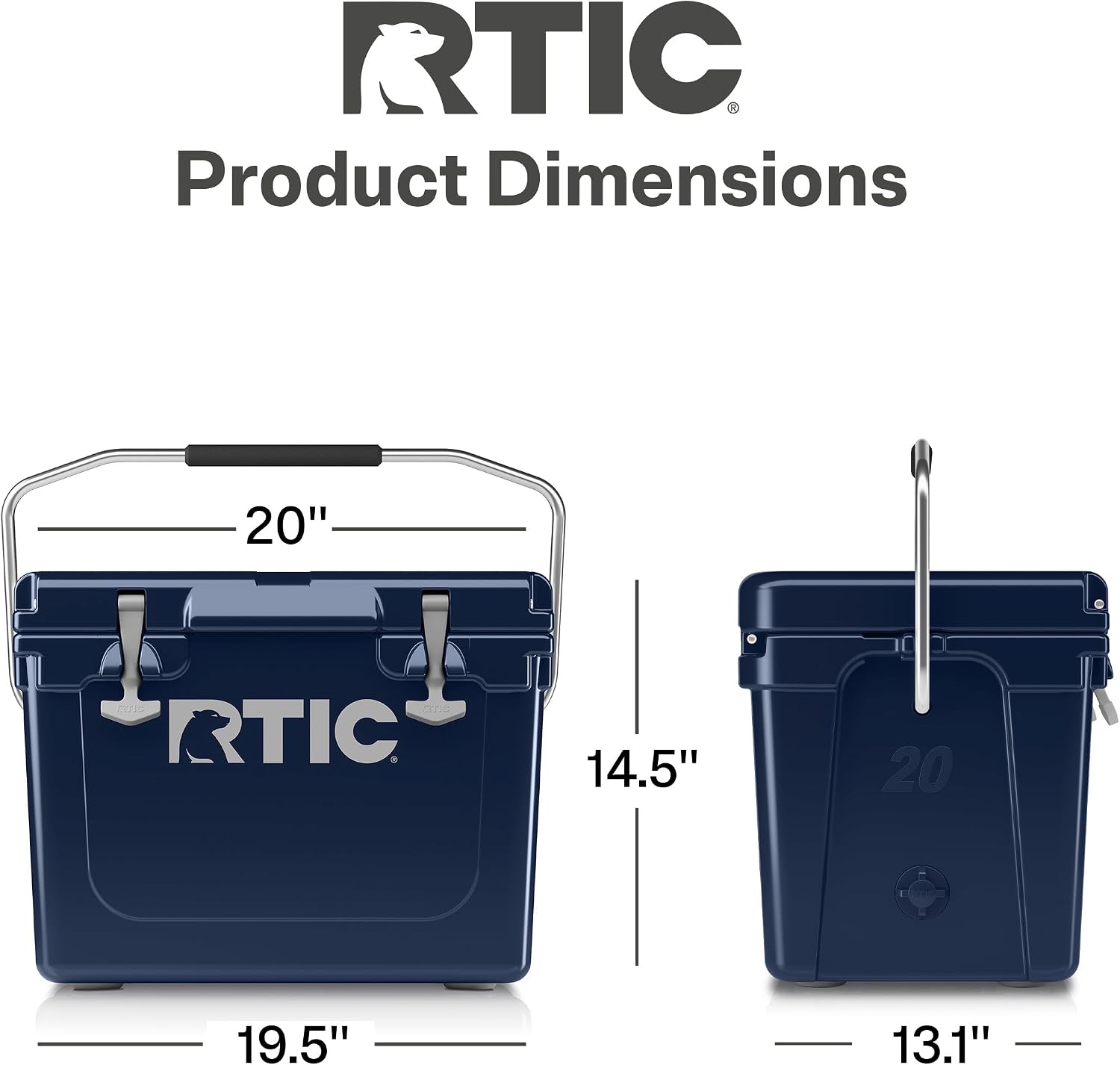 20 QT Ultra-Tough Hard Cooler | Portable Hard Ice Chest Box for Beach, Drinks, Camping, Picnic, Fishing, Boat and
