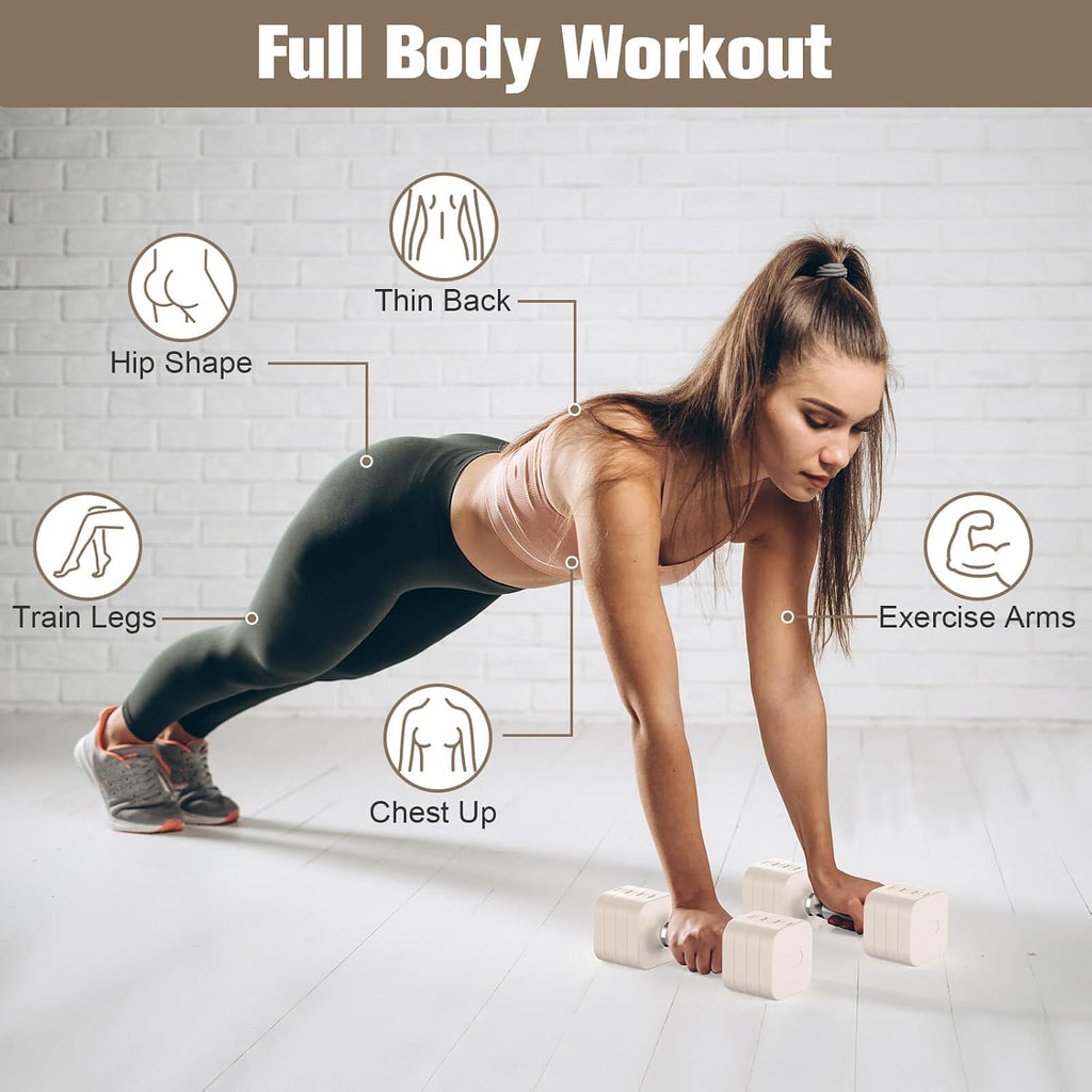 Adjustable Dumbbell Set,Adjustable Weight Dumbbells for Women/Men | 17.6LB/22LB/26.4LB/30.8LB for Choices, with