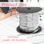 100 Yards Sequin Trim, Silver, 6mm Flat Round Sequins