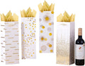 12 PCS Wine Gift Bags 13.7" Luxury Bottle Bag with 10 Tissue Papers