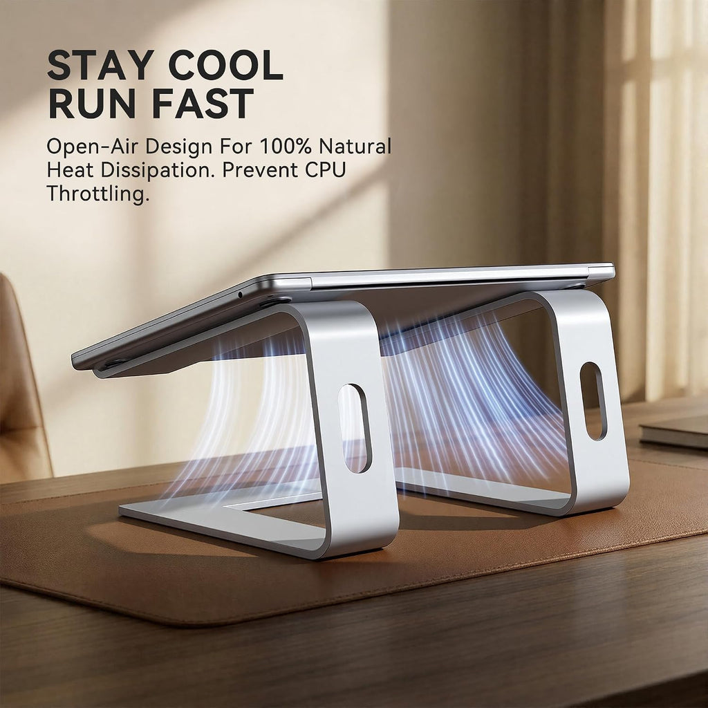Laptop Stand, Aluminum Computer Riser, Ergonomic Laptops Elevator for Desk, Metal Holder Compatible with 10 to 15.6