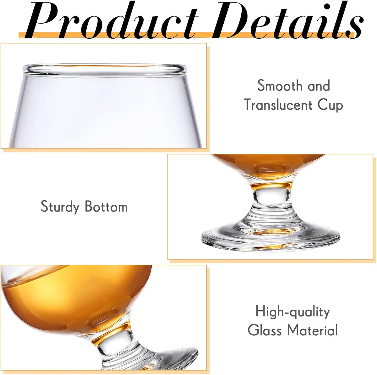 24 Pcs Shot Glasses Cognac Snifter Small Brandy for Tasting, 3.5oz