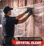 12' x 100' 6 Mil Heavy Duty Clear Plastic Sheeting, UV Resistant Tear-Proof for Greenhouse, Construction, Painting