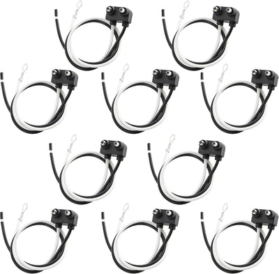 10PCS Truck Trailer 2 Wire Pigtail Harness 8.5" Long, Right Angle 2 Pin Trailer Light Connector Fits with 2" and 2.5"