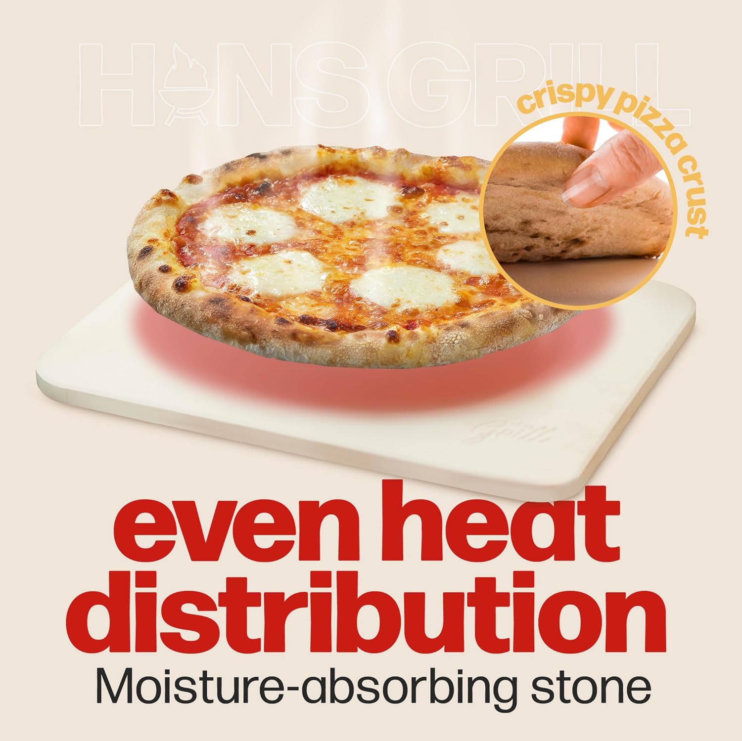 Rectangular Pizza Stone, 15 x 12 Inch Cordierite Stone with Peel