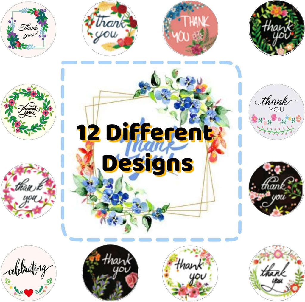 Thank You Stickers 1000 Pcs 1 Inch Thank You Stickers for Envelope Seals Small Business Labels Multicolor