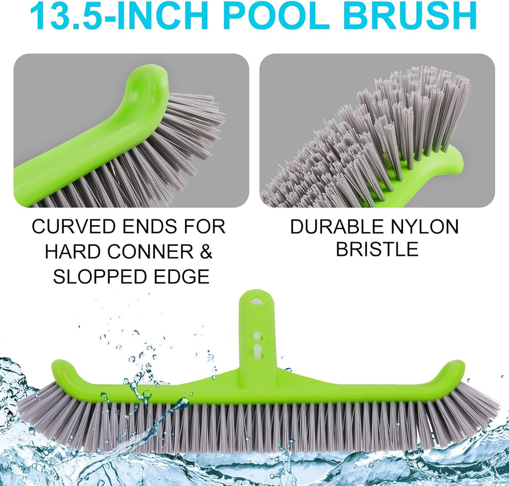 Deluxe Swimming Pool Cleaning Kit with Spa Jet Vacuum Cleaner,Brush, Semi-deep Skimmer Net & Adjustable 57.5-inch