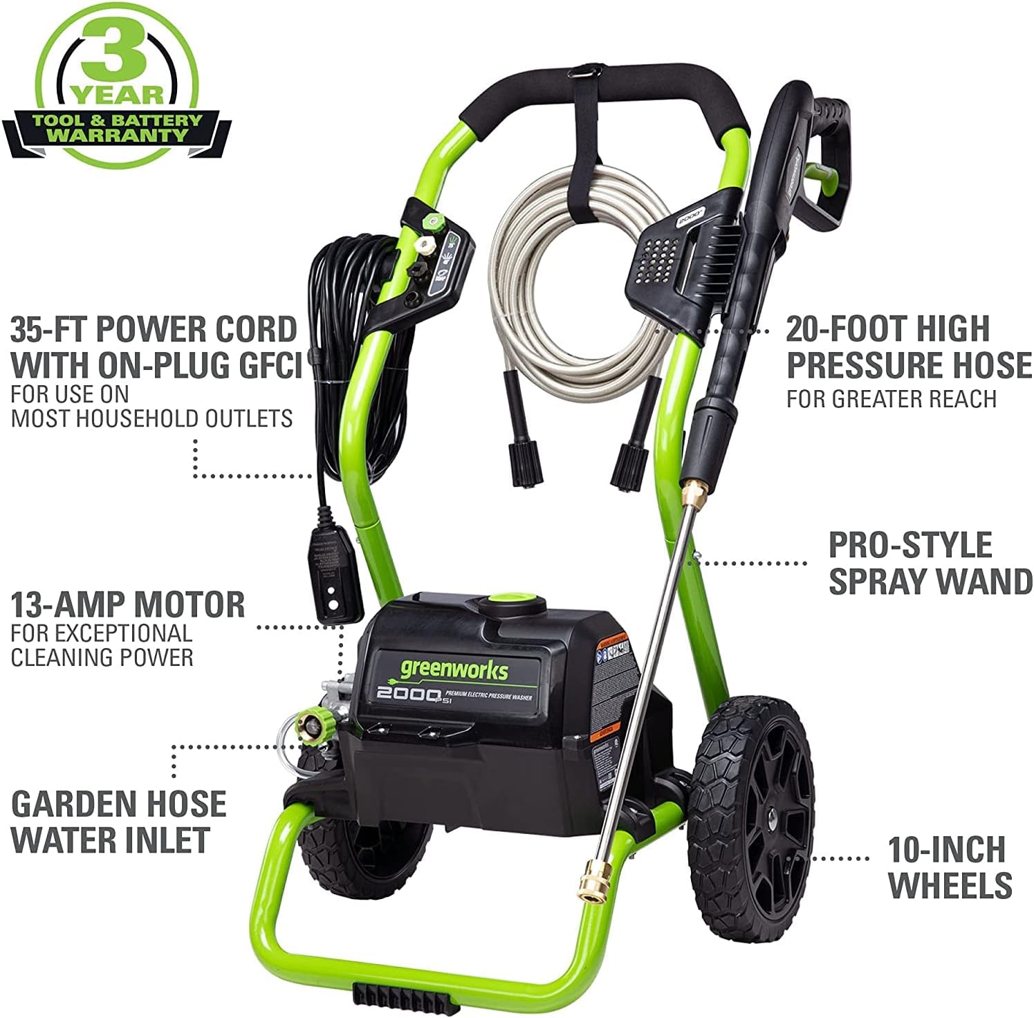 2000 PSI (1.1 GPM Max) Electric Power Washer
