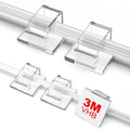 TidyHelper 100 PCS Outdoor Light Clips Clear, Small & Large Cable Clips