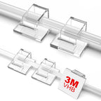 TidyHelper 100 PCS Outdoor Light Clips Clear, Small & Large Cable Clips