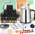 Candle Making Kit,Easy to Make Colored Candle Soy Wax Kit,Including Soy Wax, Wicks,Melting Pot, Tins and More