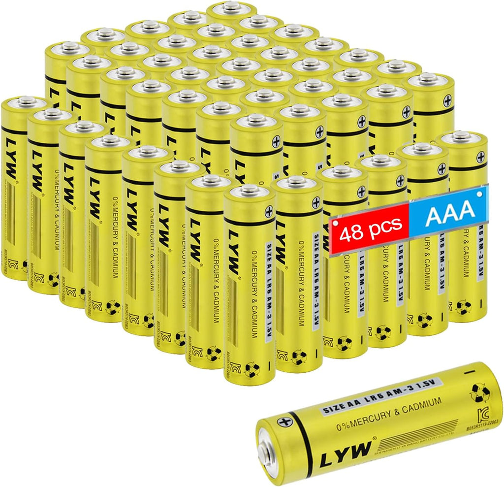 Premium Grade 48 Pack Batteries AAA Size,Alkaline Triple A Batteries,Ultra Long-Lasting,Leakproof 1.5V Household