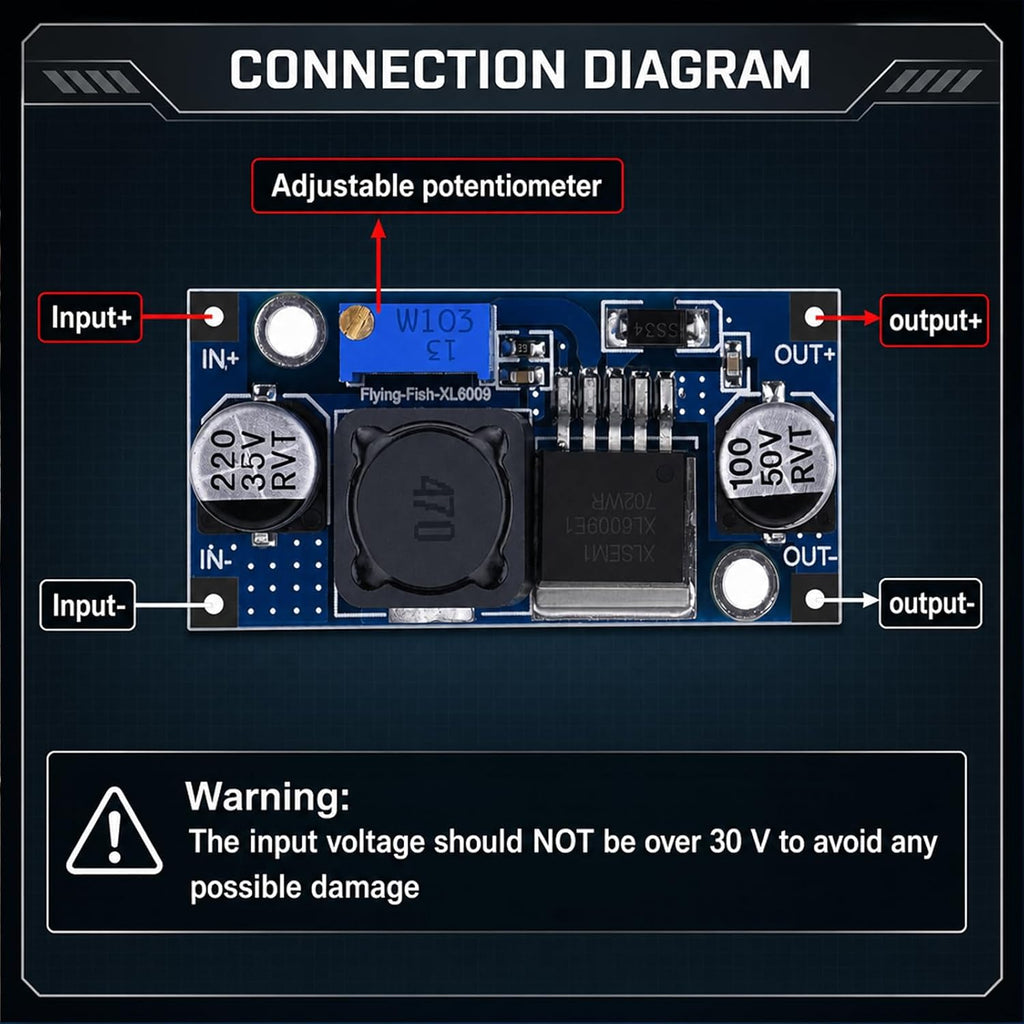 10-Pack XL6009 Boost Converter, DC-DC Step Up, 400KHz