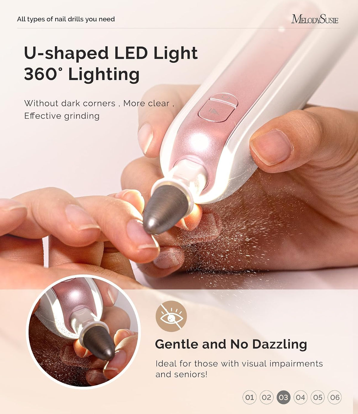 Anti-Dust Pedicure Nail Drill PC760G for Thick Toenail Filing