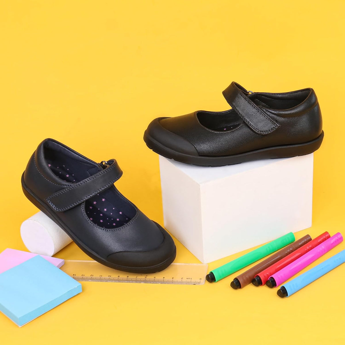 Girl's Strap Mary Jane Flats Durable School Uniform Dress Shoes (Toddler/Little Kid/Big Kid/Youth)