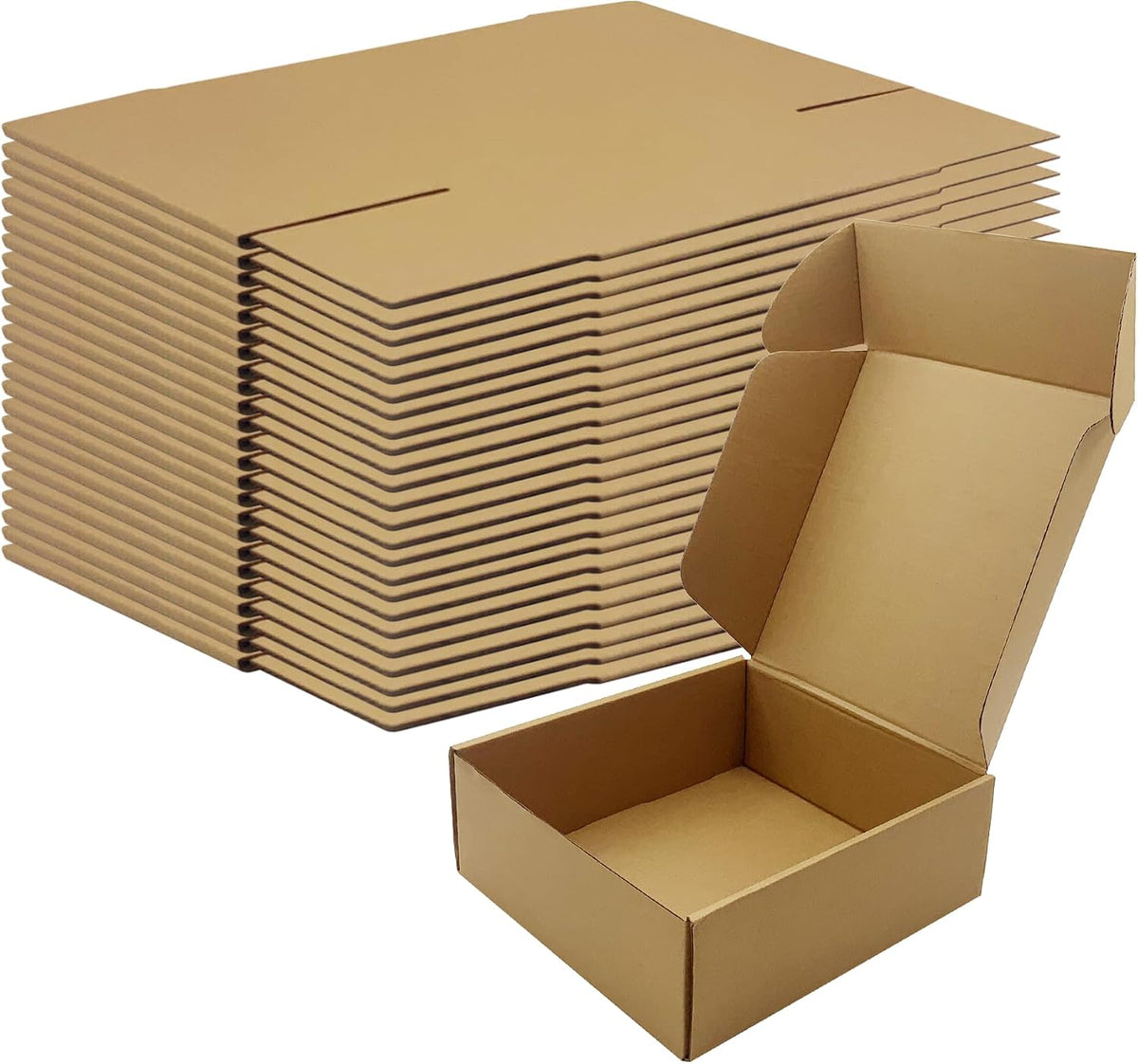 8x8x3 Inch Brown Shipping Boxes 25 Pack,Craft Gift Boxes,Bulk of Mailers