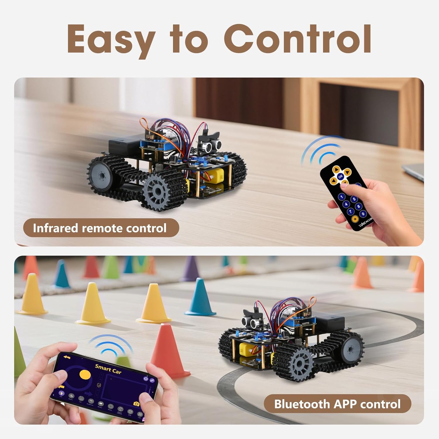 Robotics Kit for Kids Ages 8–12, Smart Robot Tank Car Compatible with Arduino & Scratch & Python, STEM Toys for Boys