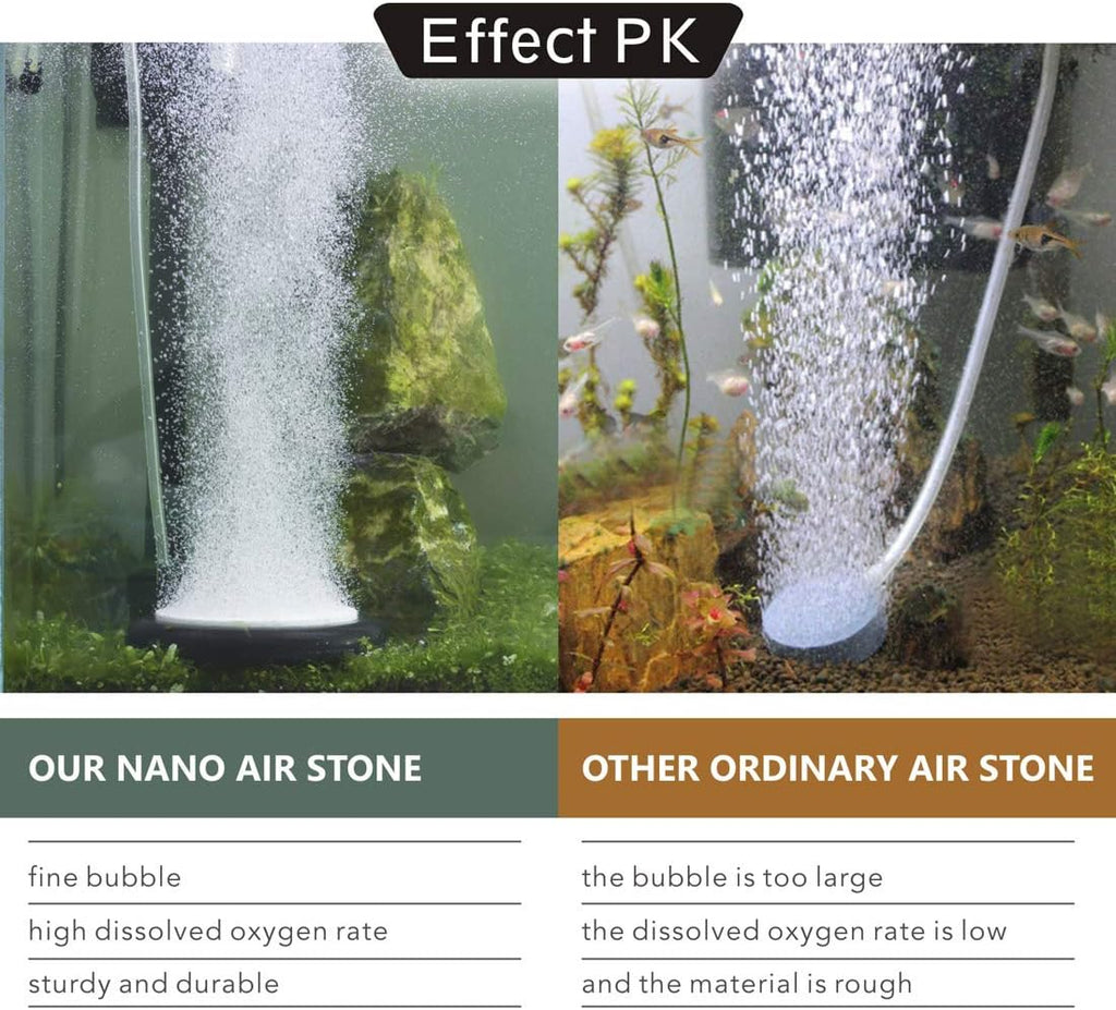 Aquarium Air Stone, Bubble Stone Fish Tank Oxygen Ultra Silent Deep Dissolving Oxygen Diffuser Kit for Aquarium Fish