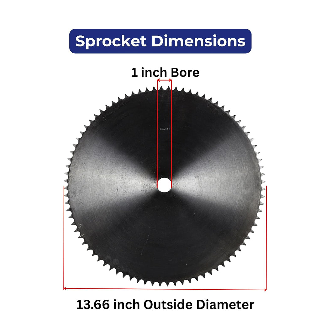 Jeremywell #40 Roller Chain Sprocket, 84 Tooth A-Plate, 1" Bore