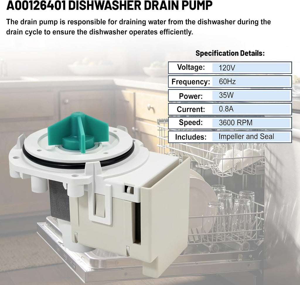 A00126401 5304492415 Dishwasher Drain Pump Assembly