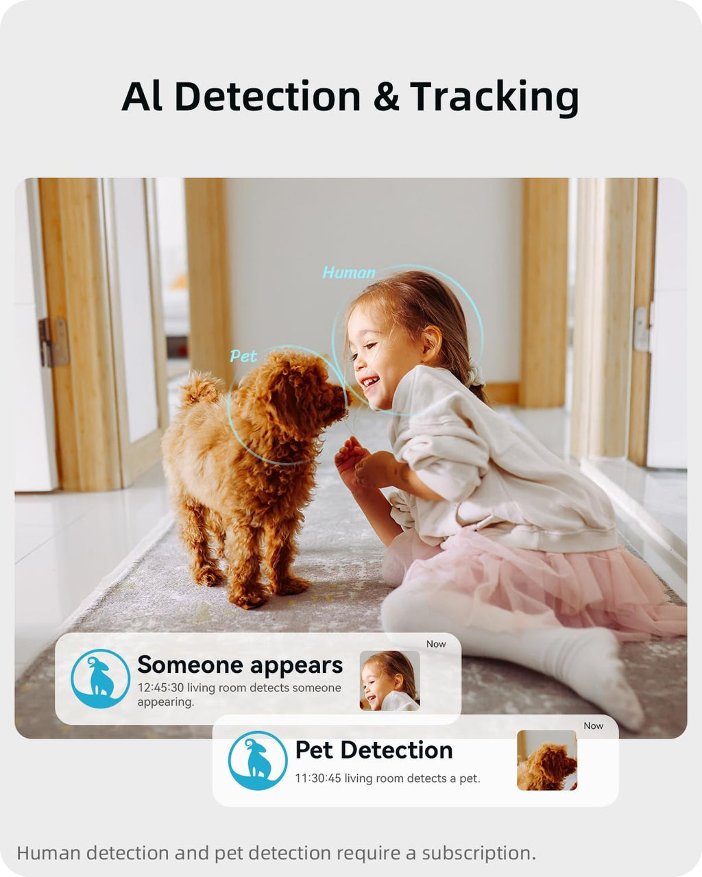 Security Camera 2K, blurams Baby Monitor Dog Camera 360-degree for Home Security w/Smart Motion Tracking, Phone App