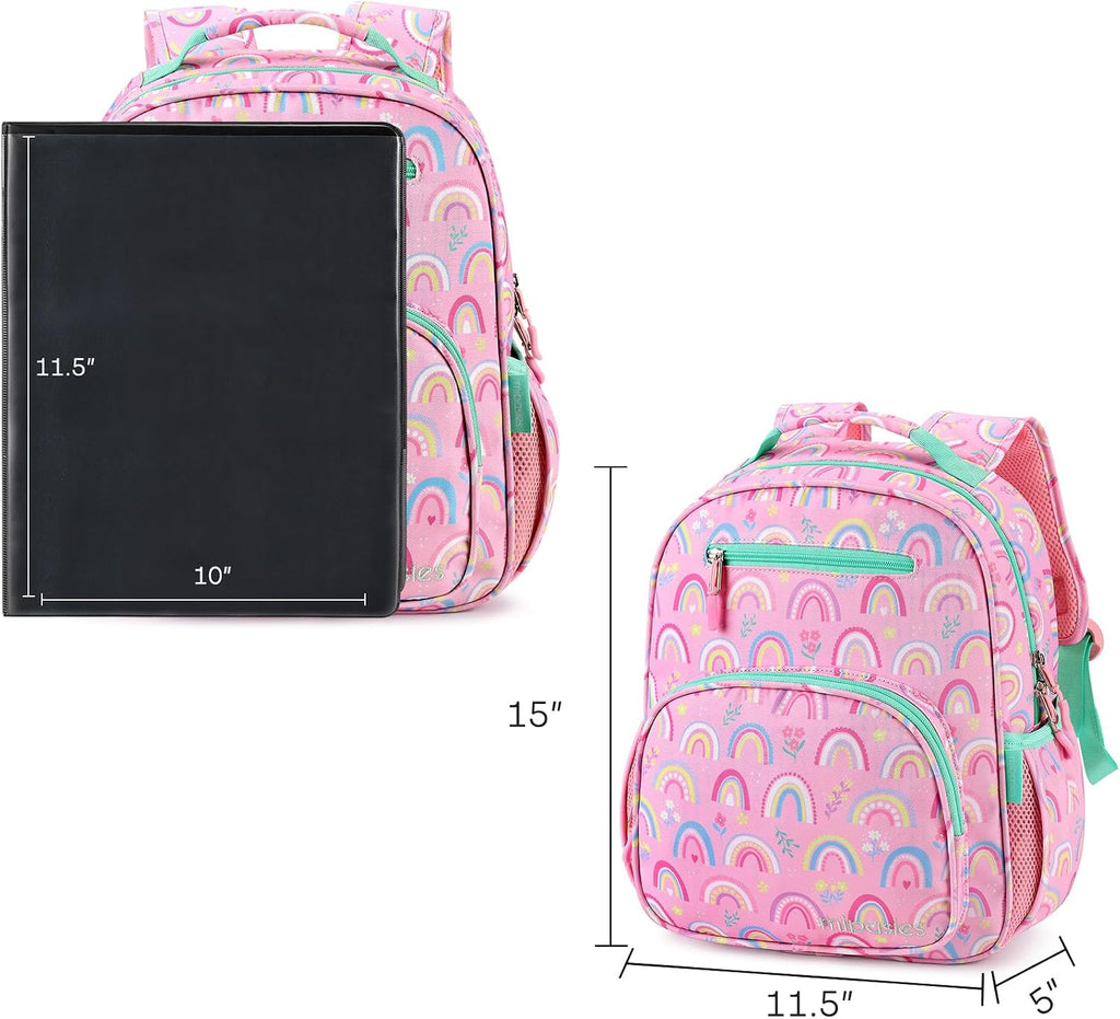 Girls Backpack 5-8: Lightweight Kids Backpacks for Girls - Girl Bookbag for Elementary School - Rainbow Pink