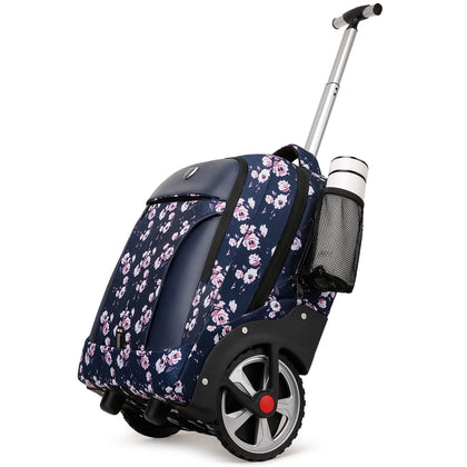 Rolling Backpack,Waterproof Backpack with Wheels for Business and Travel Commuter, Carry on Backpack with Laptop