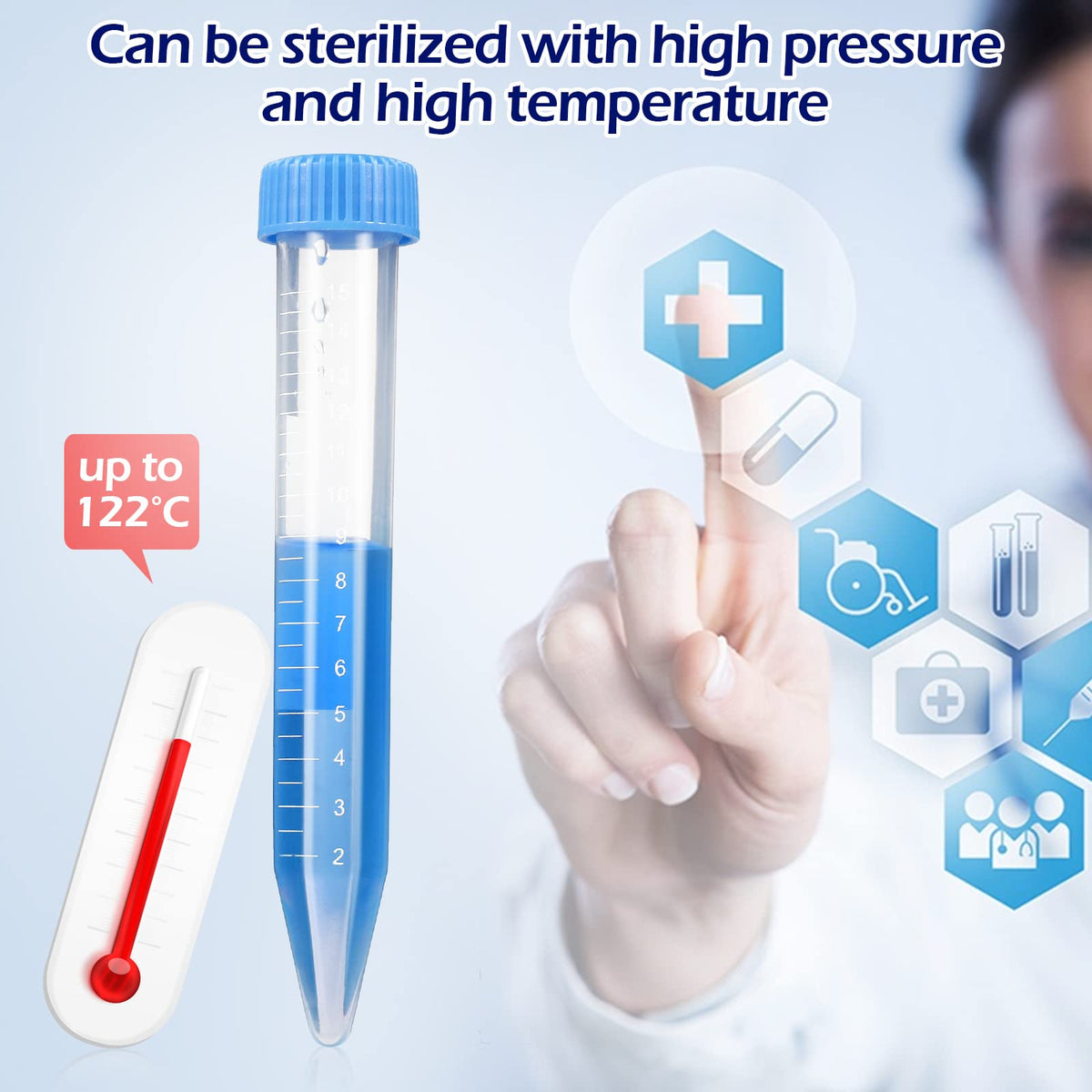 400 Pack 15 Ml Centrifuge Tubes Sterile Plastic Test Tubes