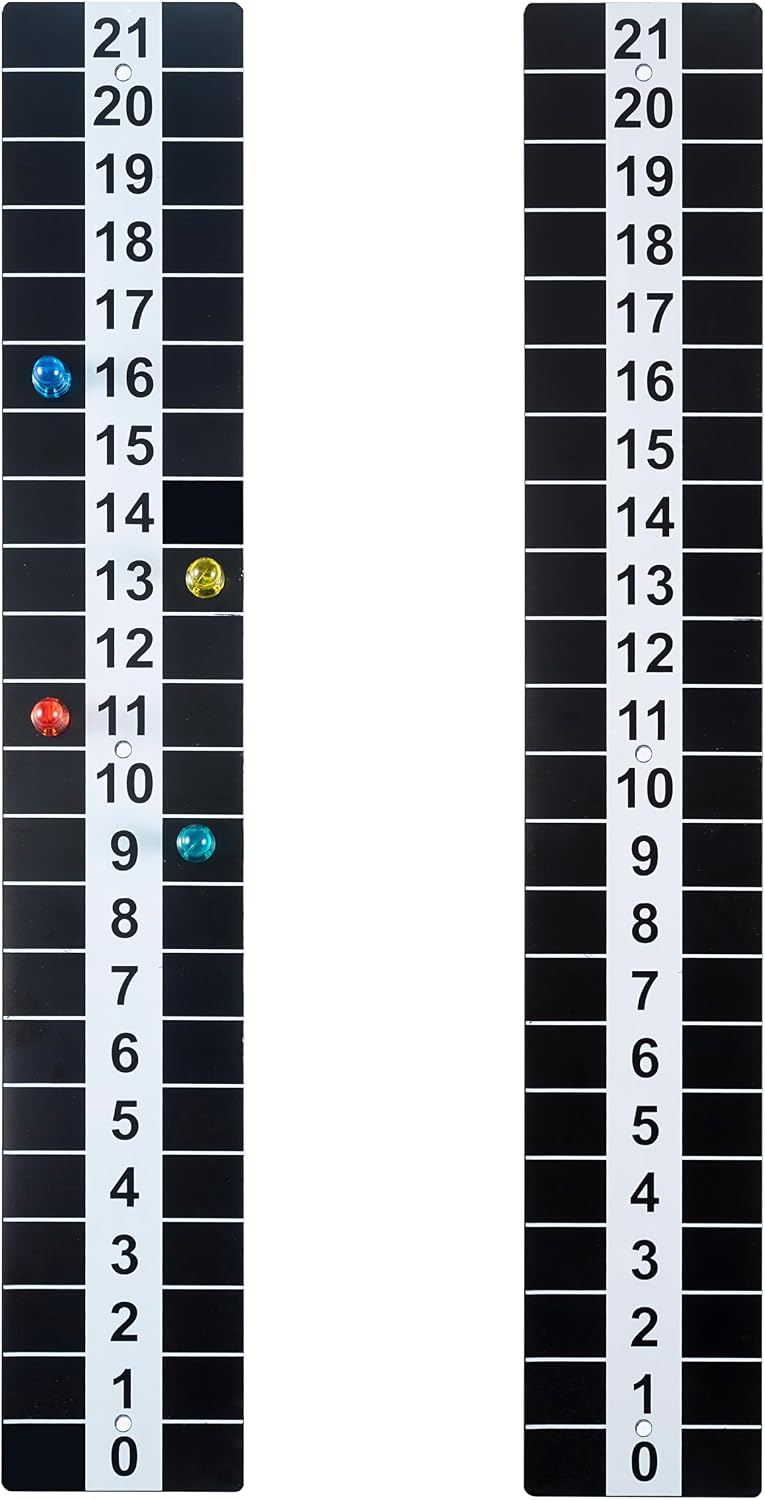 Heavy Duty Steel Scoreboard - Set of 2 with Magnetic Score Keepers for Cornhole, Ladder Toss and More (17.3"H x 2.75"W)