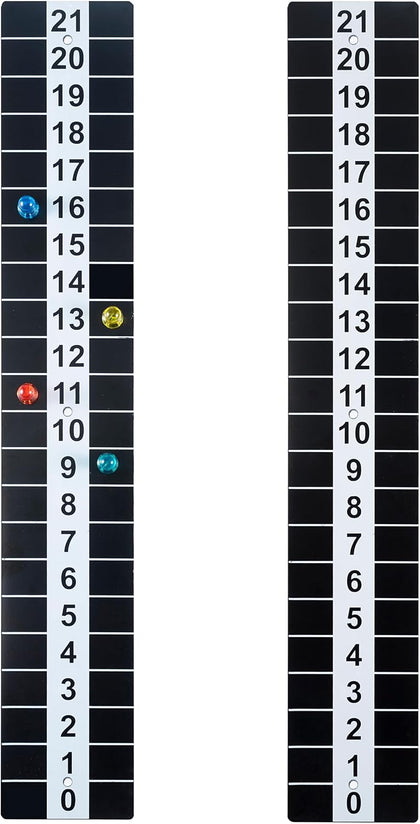 Heavy Duty Steel Scoreboard - Set of 2 with Magnetic Score Keepers for Cornhole, Ladder Toss and More (17.3"H x 2.75"W)