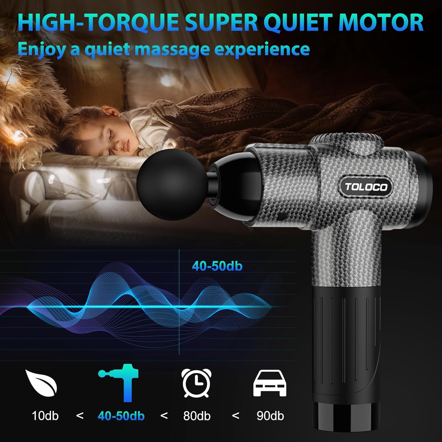 Massage Gun, Deep Tissue Back Massage for Athletes for Pain Relief, Percussion Massager with 10 Massages Heads &