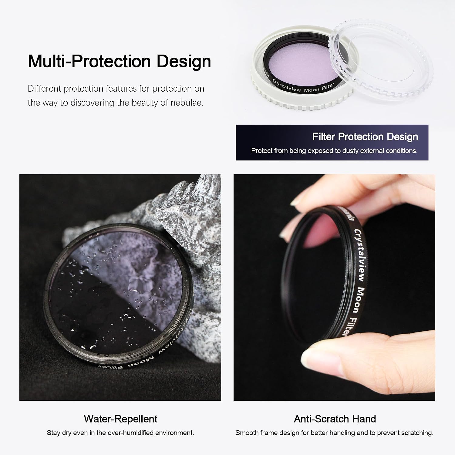 Moon Filter for Telescope 2 Inch Crystalview Moon Lunar Filter | Reduce Moon Glare, Enhance Lunar Crater Detail