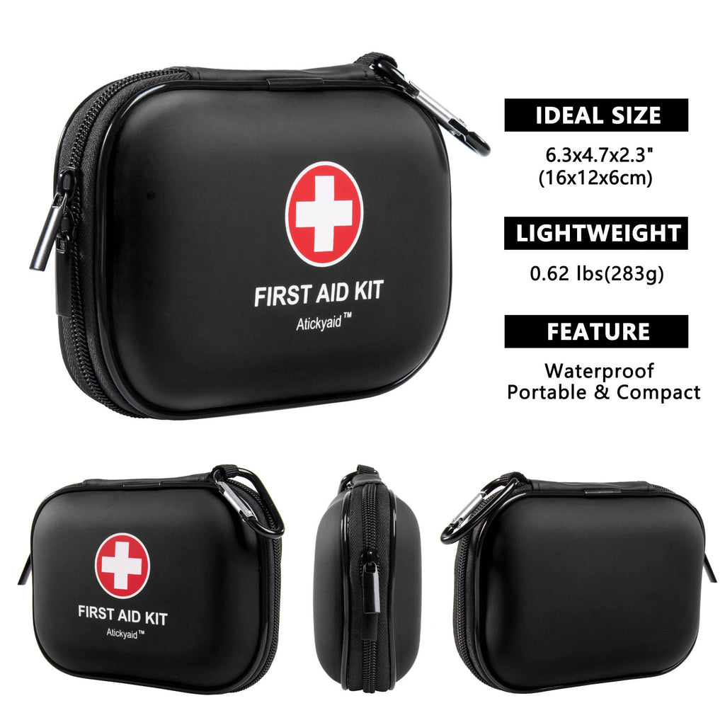 Mini First Aid Kit - 120 Piece Small Waterproof Hard Shell Medical Kit