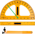 1 Set Large Mathematics Teaching Kit Including 1 Pcs Jumbo Teaching Ruler 1 Pcs Large Protractor 1 Pcs Geometry