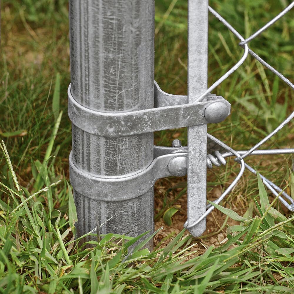 Galvanized Steel Chain Link Tension Band, Durable Steel Chain Link Fence Hardware, Rust-Resistant, Easy Install