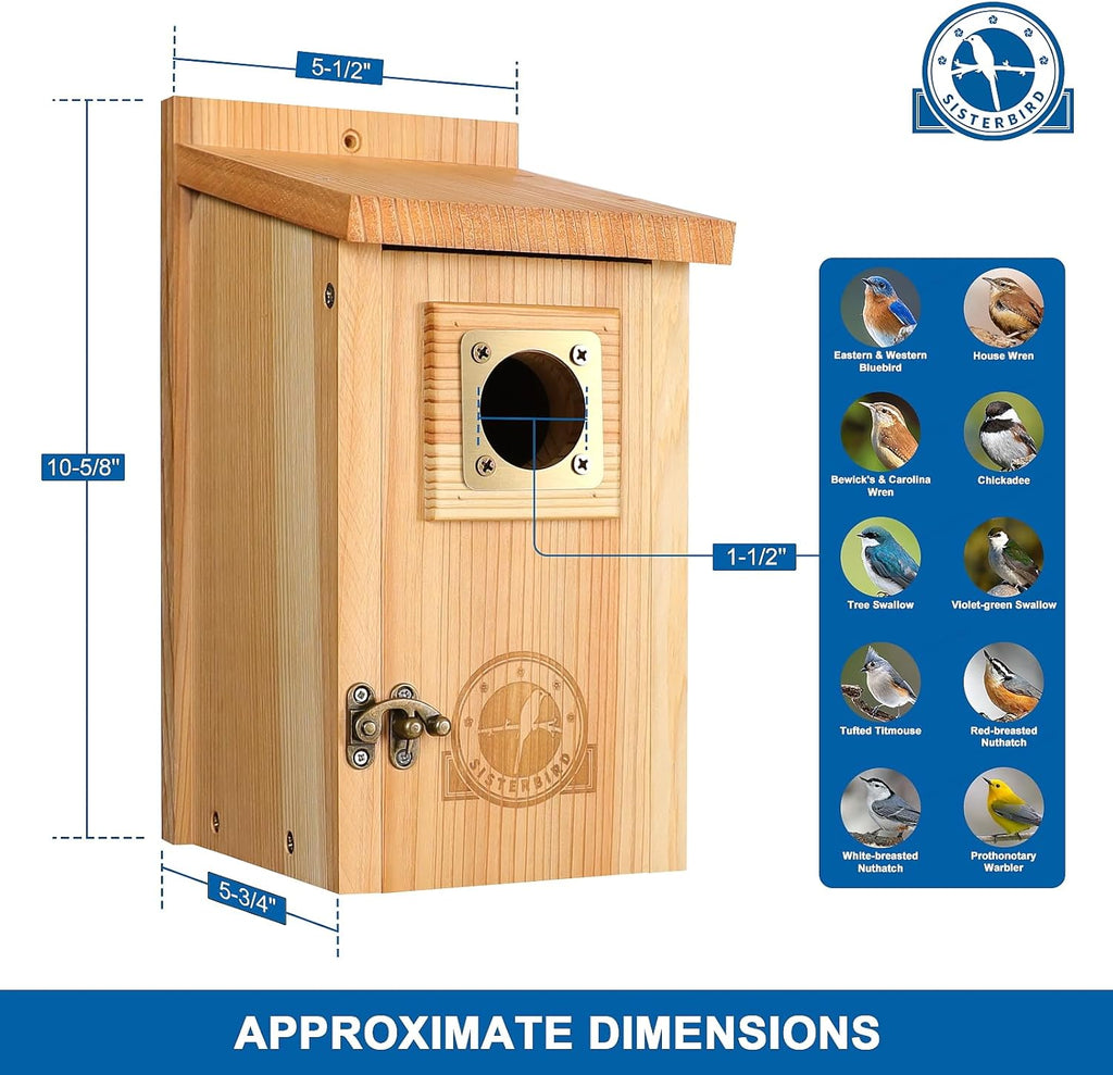 2 Pack Bluebird Houses for Outside, Warming Gifts Bluebird House