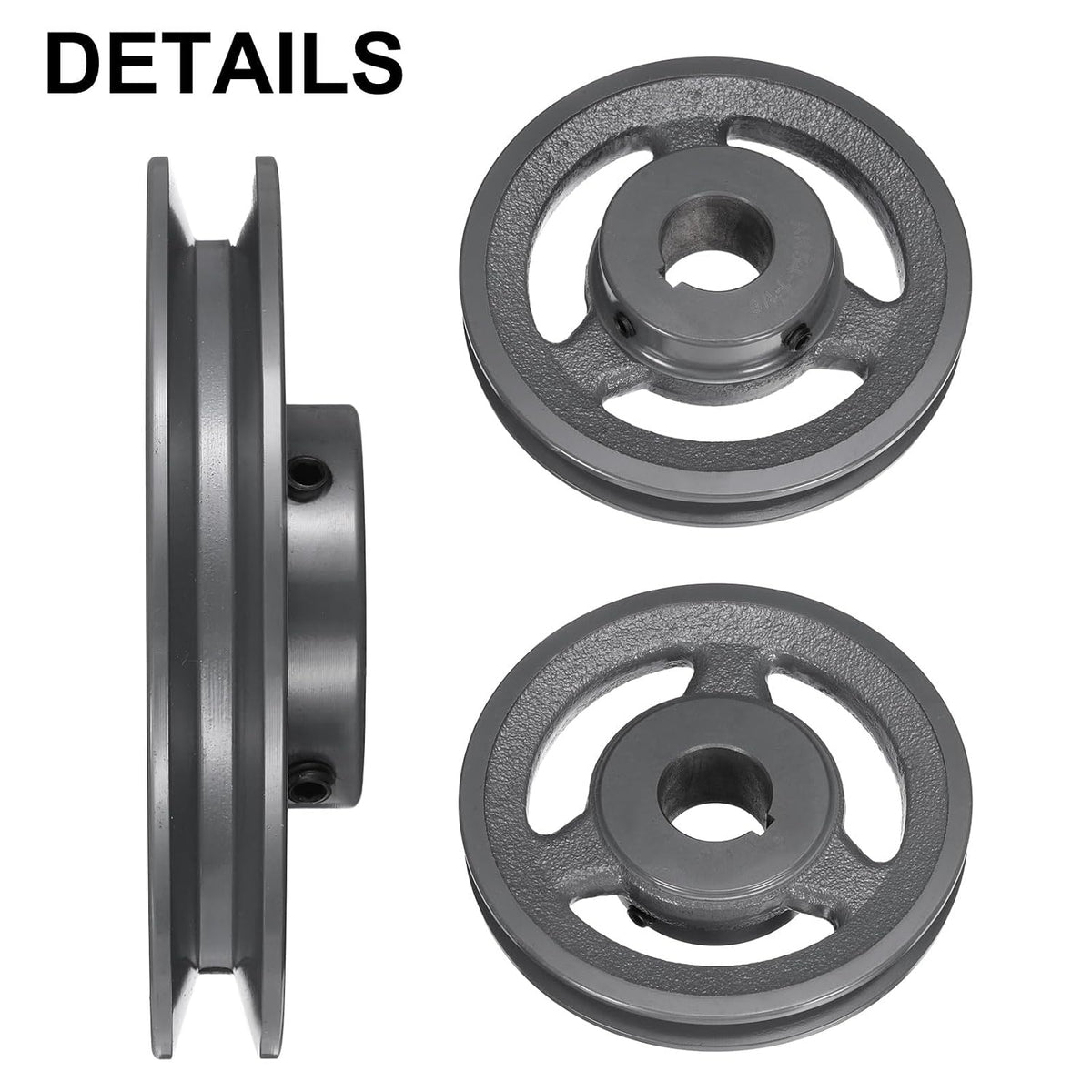 uxcell AK54-9/8 V-Belt Sheave 9/8" Bore, 5.25" OD, Single Groove Web Sheave