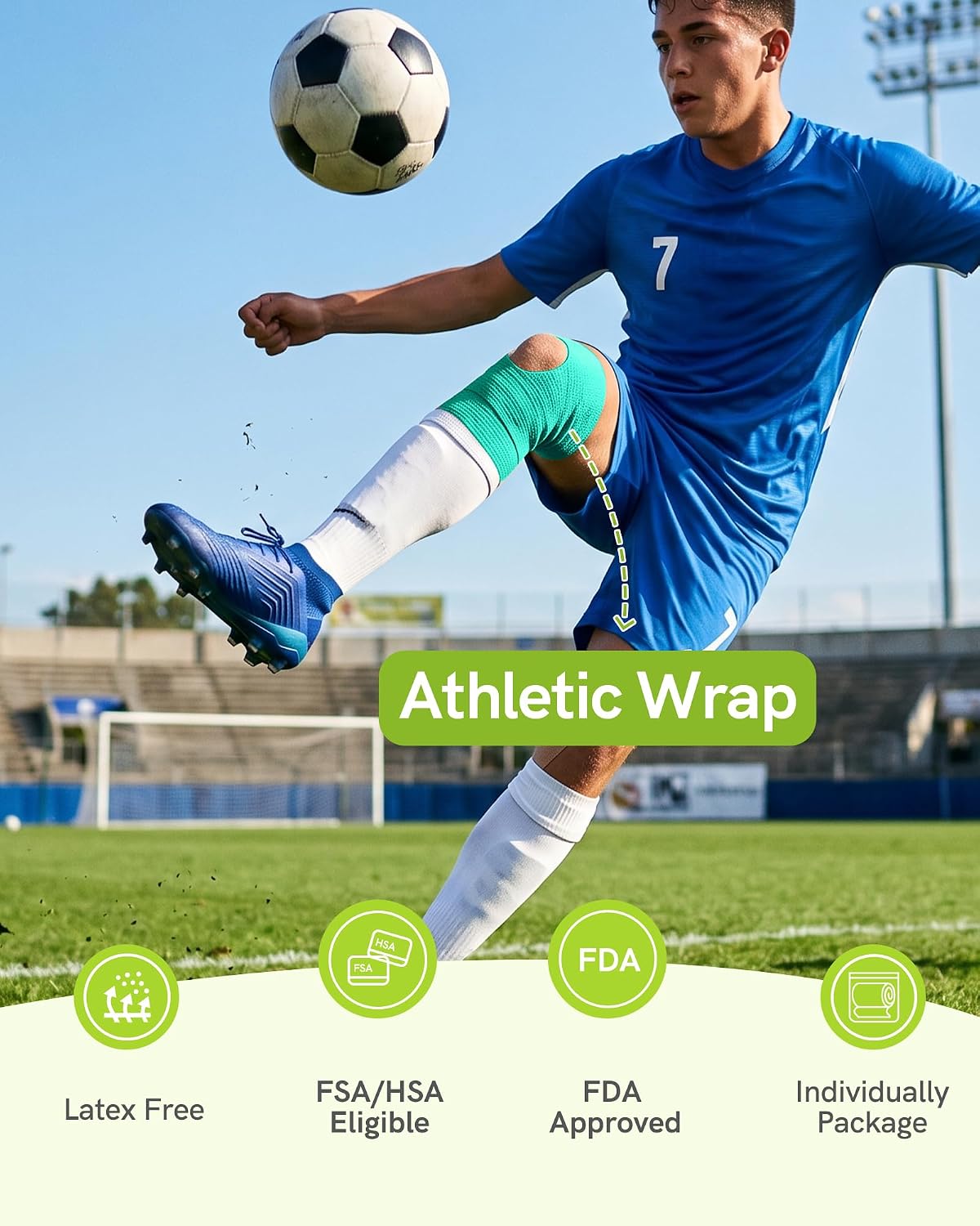 Self Adhesive Bandage Wrap, Medical Tape in First Aid Kit, Cohesive Bandages for Wounds Sport Vet, 2 Inches X 5 Yards