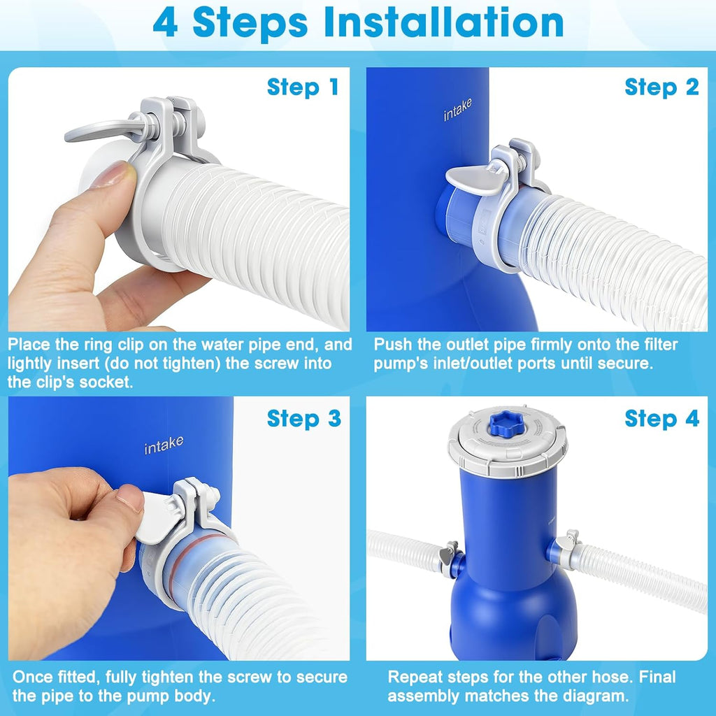 Pool Pump and Filter Above Ground, 1000 Gallon Swimming Filter Cartridge Pumps, Electric Filters Pump for Pools Sand