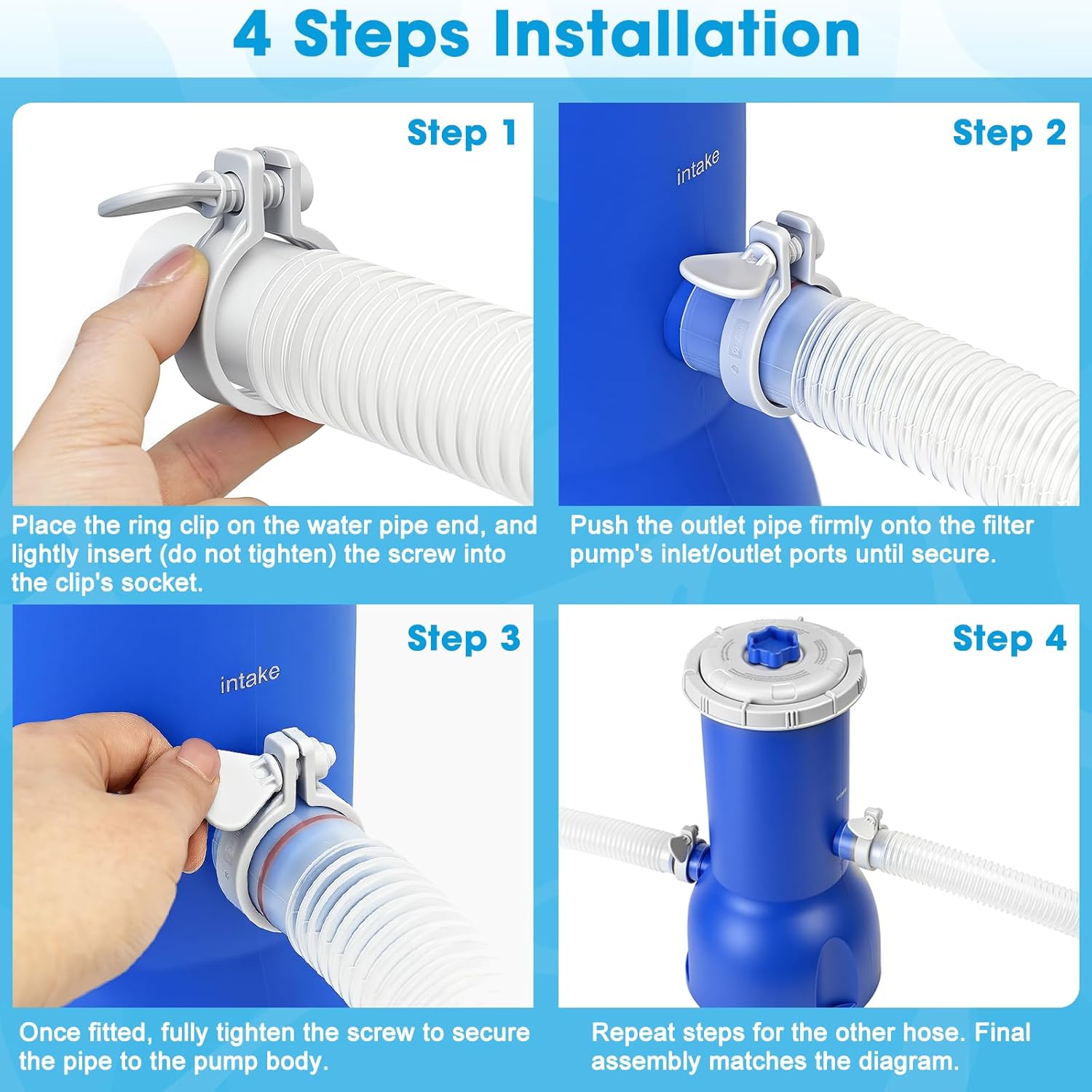 Pool Pump and Filter Above Ground, 1000 Gallon Swimming Filter Cartridge Pumps, Electric Filters Pump for Pools Sand