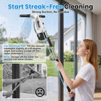 Window Vacuum Squeegee with Extendable Pole, Electric Window Cleaner Tool
